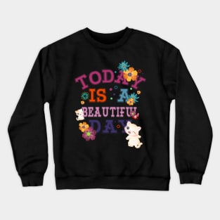 today is a beautiful day Crewneck Sweatshirt